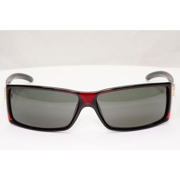 Gucci 1998 Vintage Sunglasses Dark Red Gold Grey Rectangle Wrap Gg 2515/S 9c7 - Picture 1 of 8